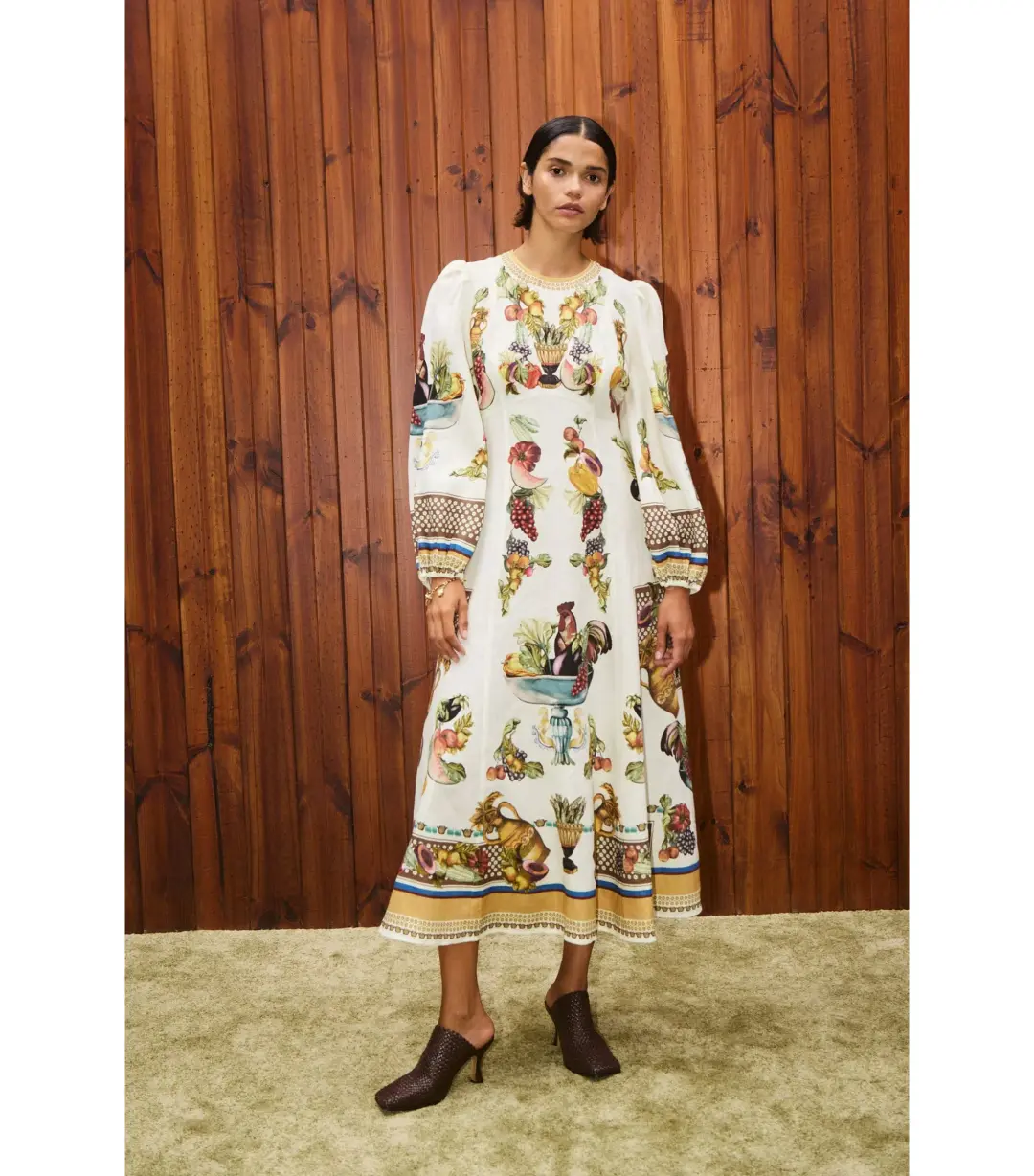 Alemais Mercado Midi Dress Print Size AU 10  for rent on The Volte - main image