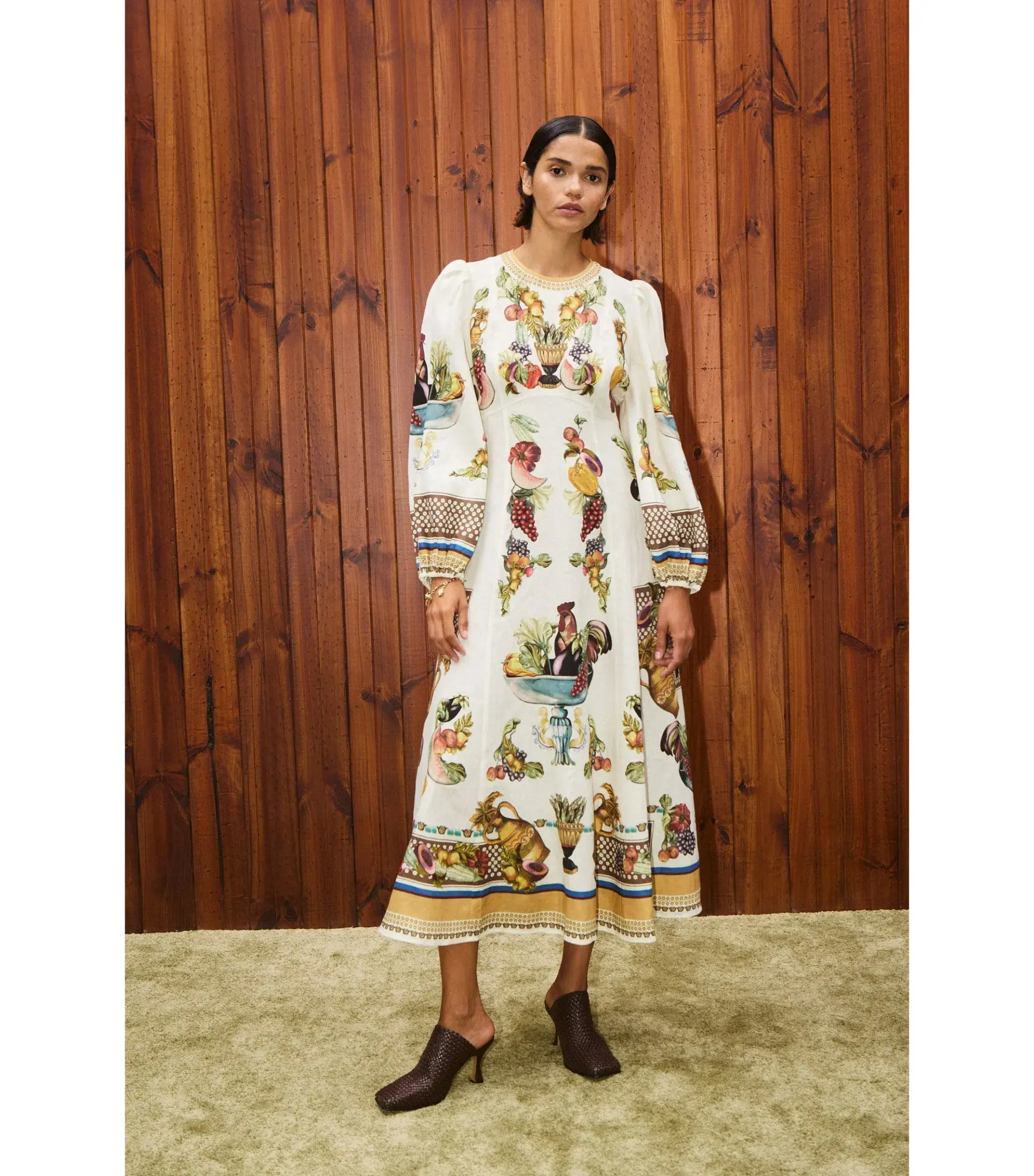 Alemais Mercado Midi Dress Print Size AU 10  - Image 1