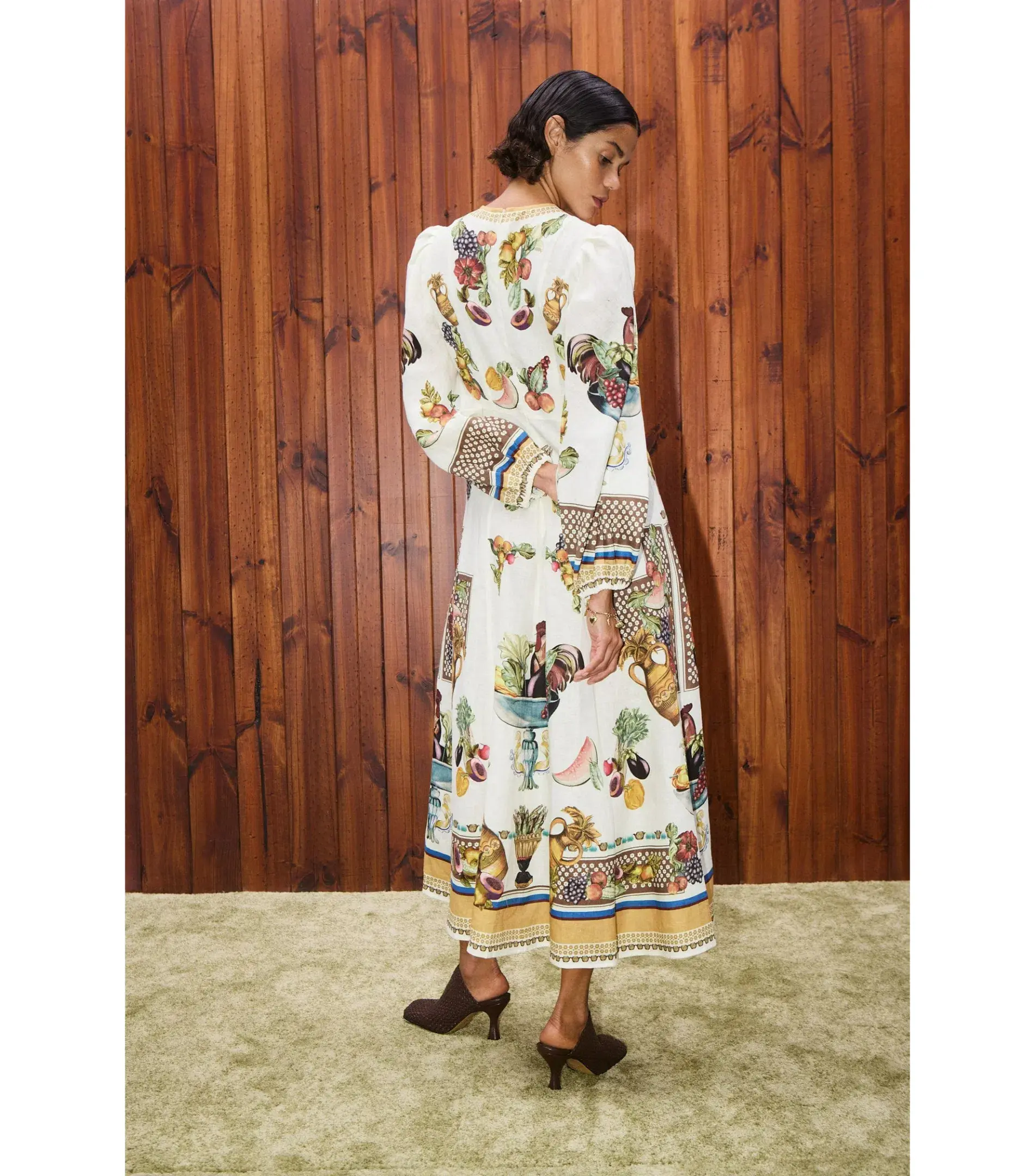 Alemais Mercado Midi Dress Print Size AU 10  - Image 2