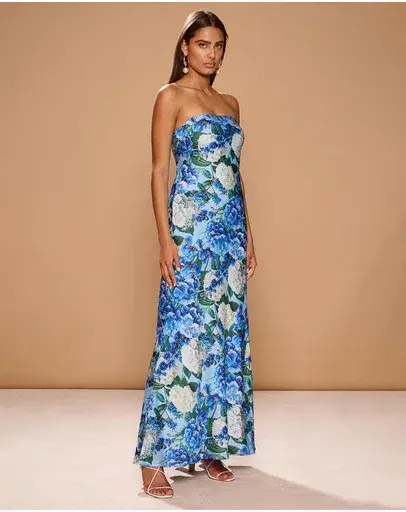 Sonya Moda Ela Maxi Dress Blue Floral Size 10 - Image 1