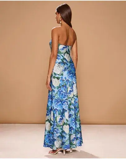 Sonya Moda Ela Maxi Dress Blue Floral Size 10 - Image 3