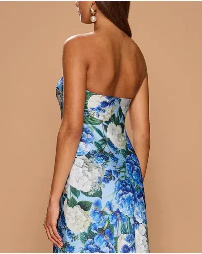 Sonya Moda Ela Maxi Dress Blue Floral Size 10 - Image 4