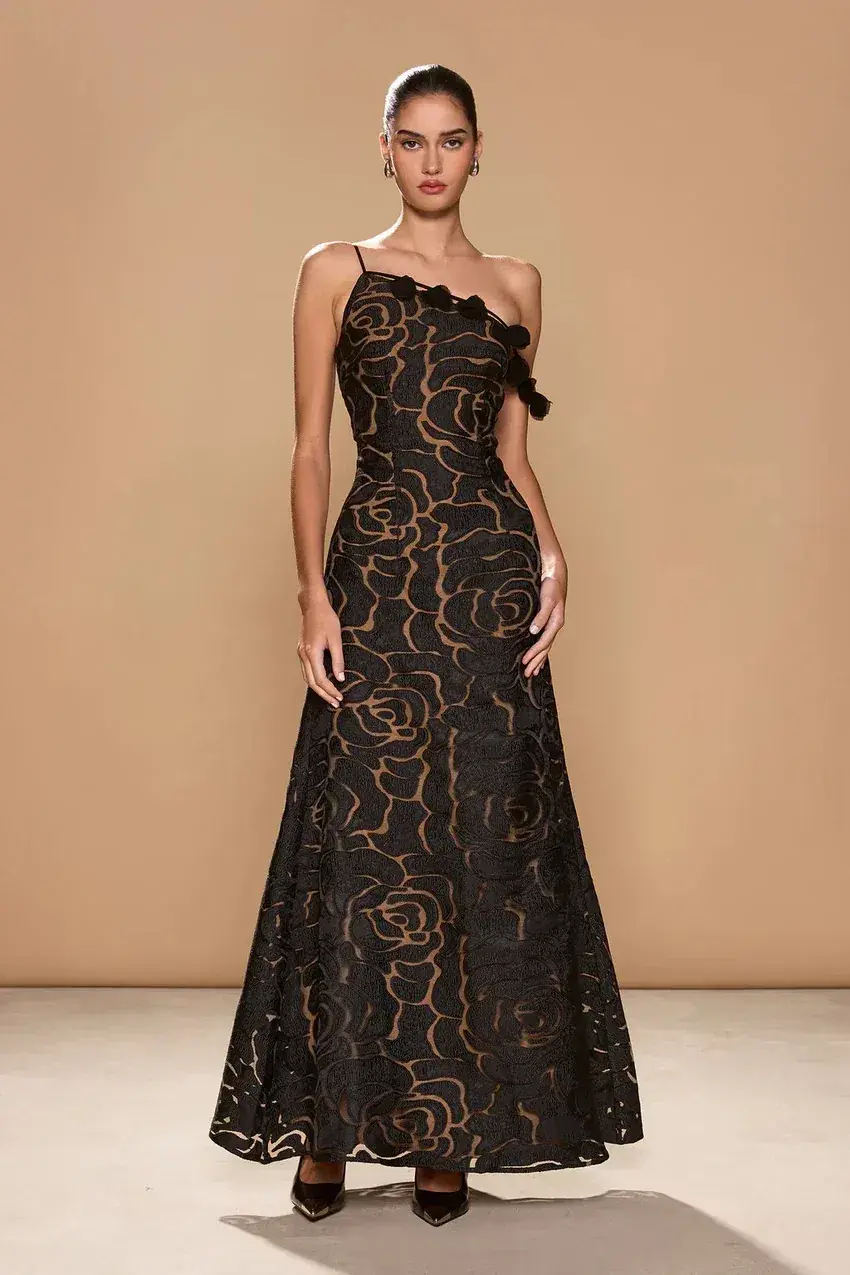 Sonya Moda Paloma Gown Black Size 8 - Image 1