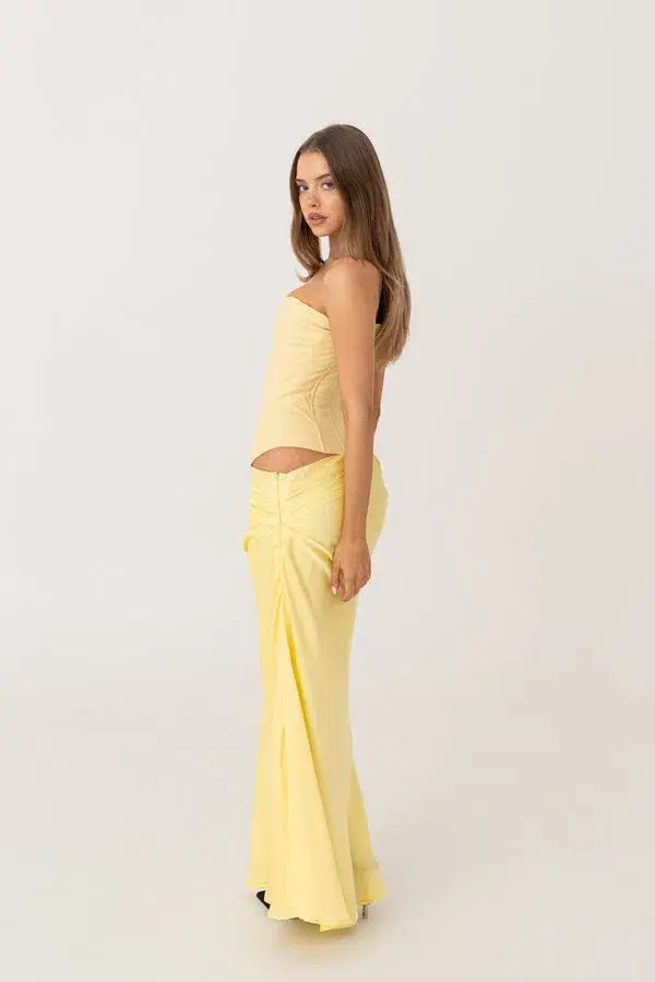 HNTR The Label Huxley Maxi Gown Lemon Size 6 - Image 6