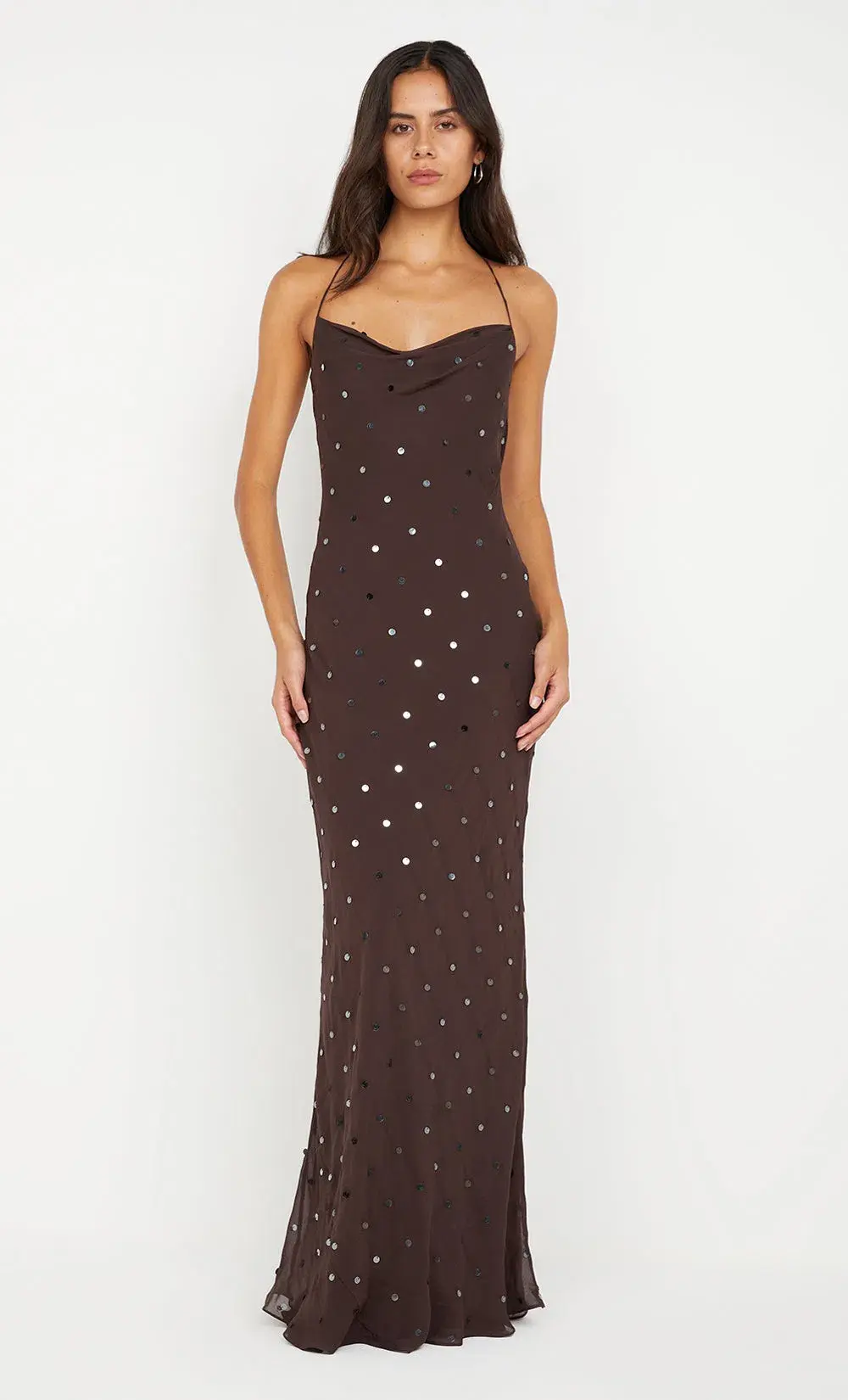 Bec & Bridge Arielle Slip Maxi Dress Dark Chocolate Size 10 - Image 1