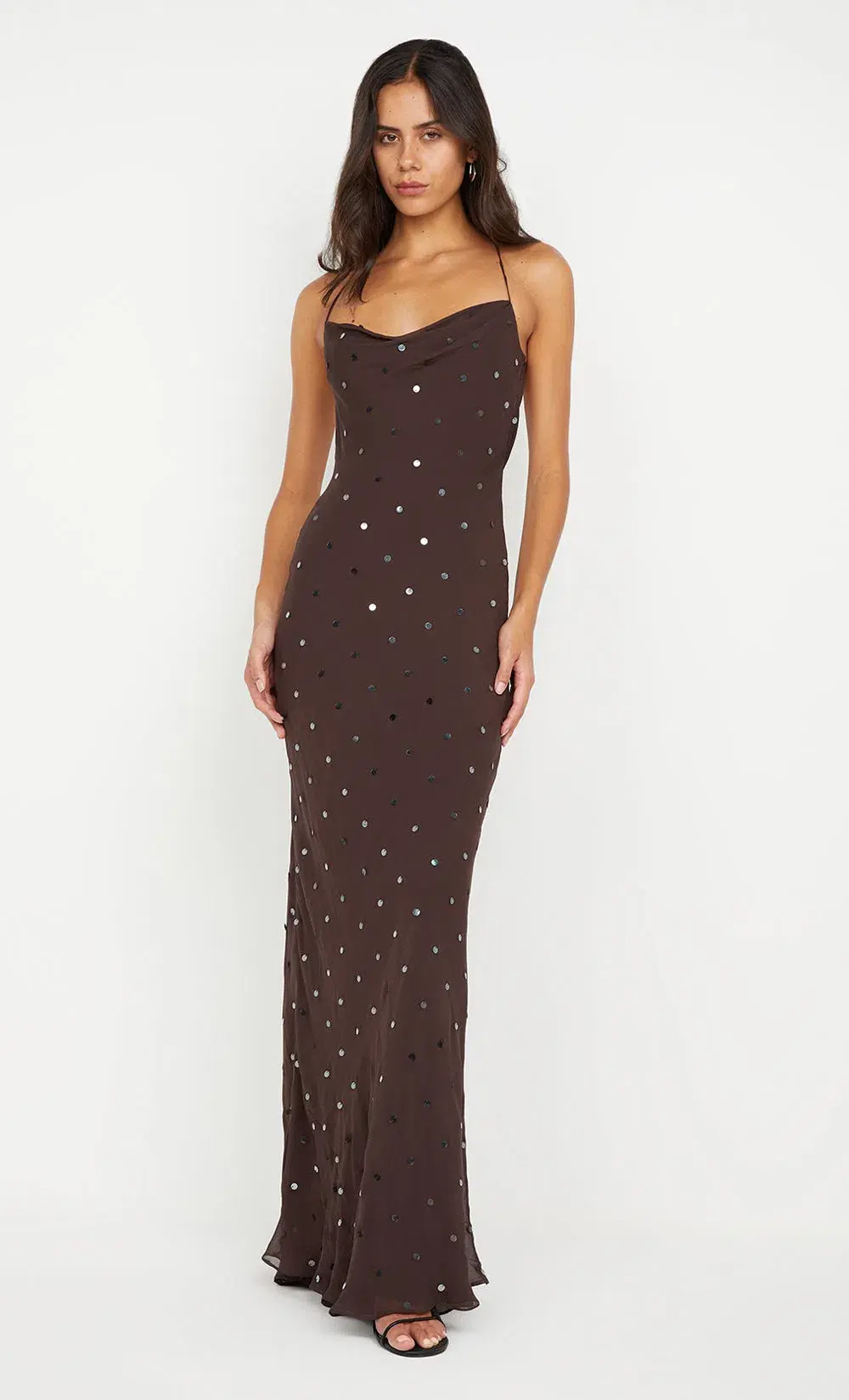Bec & Bridge Arielle Slip Maxi Dress Dark Chocolate Size 10 - Image 2