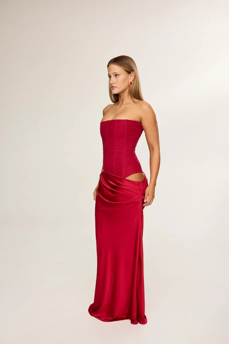 HNTR The Label Huxley Gown Wine Size AU 8 - Image 3