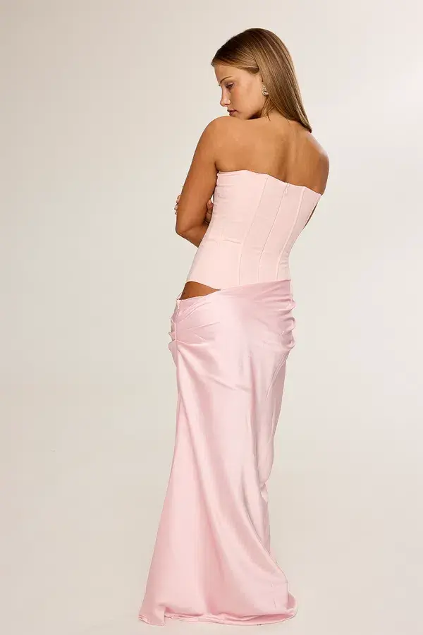 HNTR The Label Huxley Maxi Gown Baby Pink Size 8 for rent on The Volte - main image