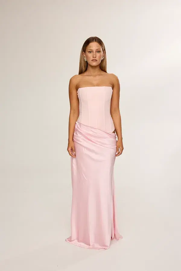 HNTR The Label Huxley Maxi Gown Baby Pink Size 8 - Image 1
