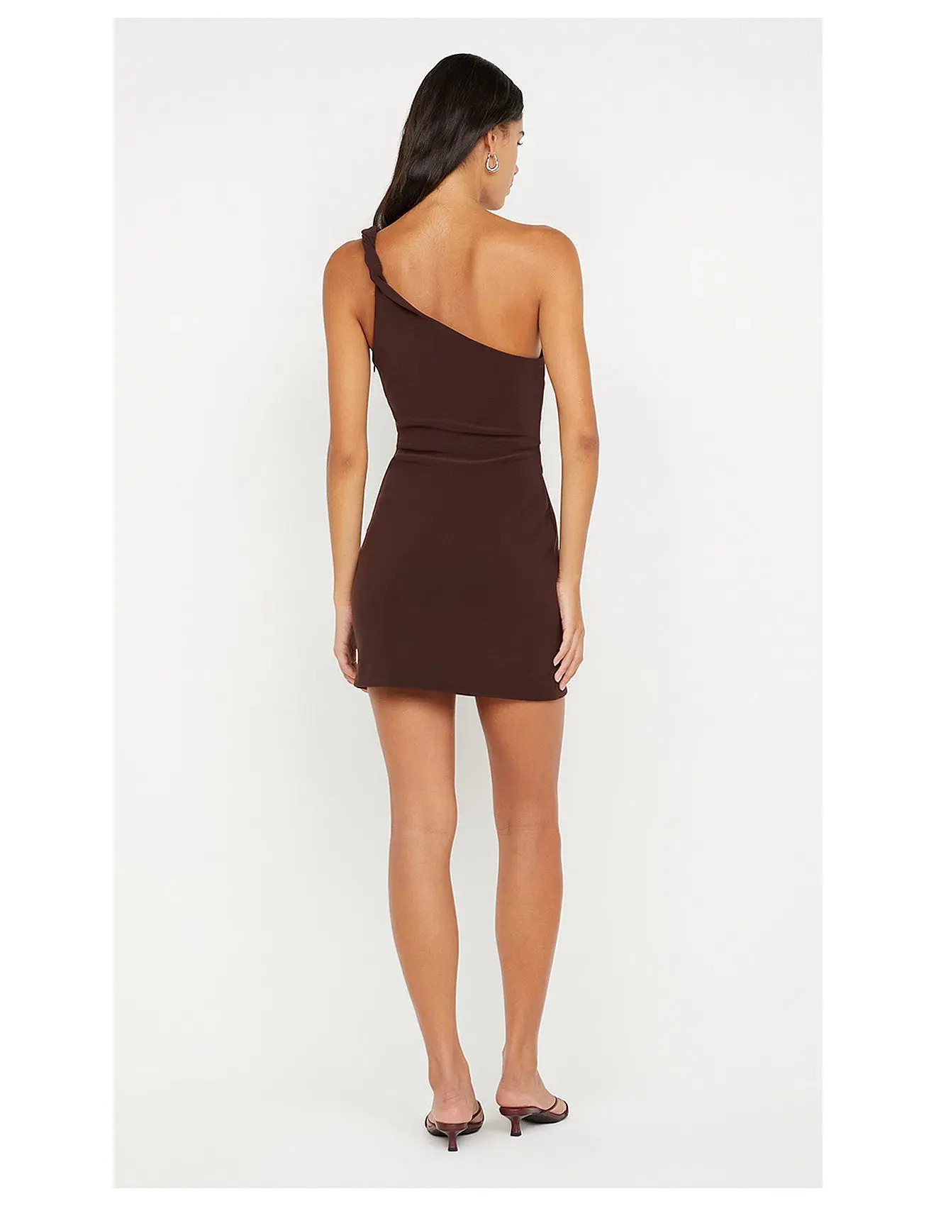 Bec & Bridge Ariven Asym Mini Dress in Dark Chocolate Brown Size 8 - Image 3