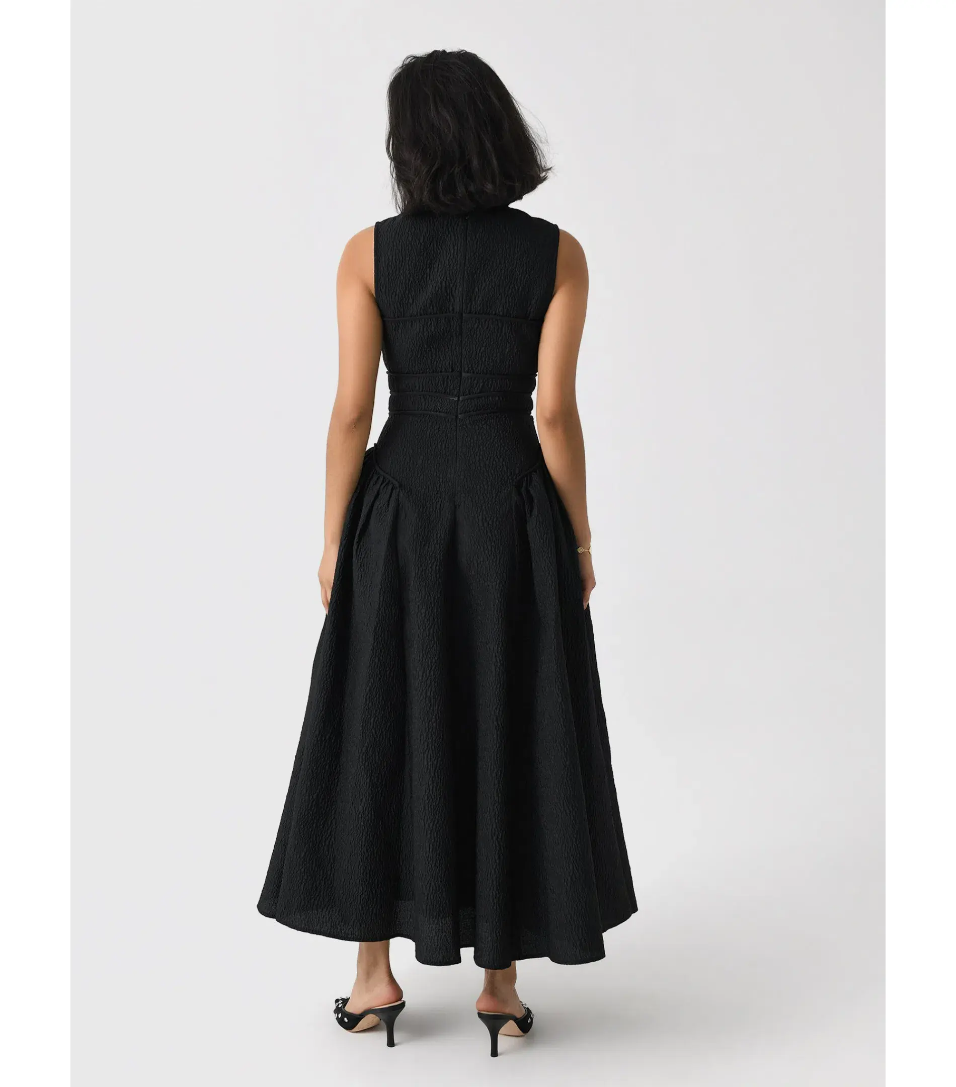 Rachel Gilbert Sophia Midi Dress Black Size AU 10  - Image 3