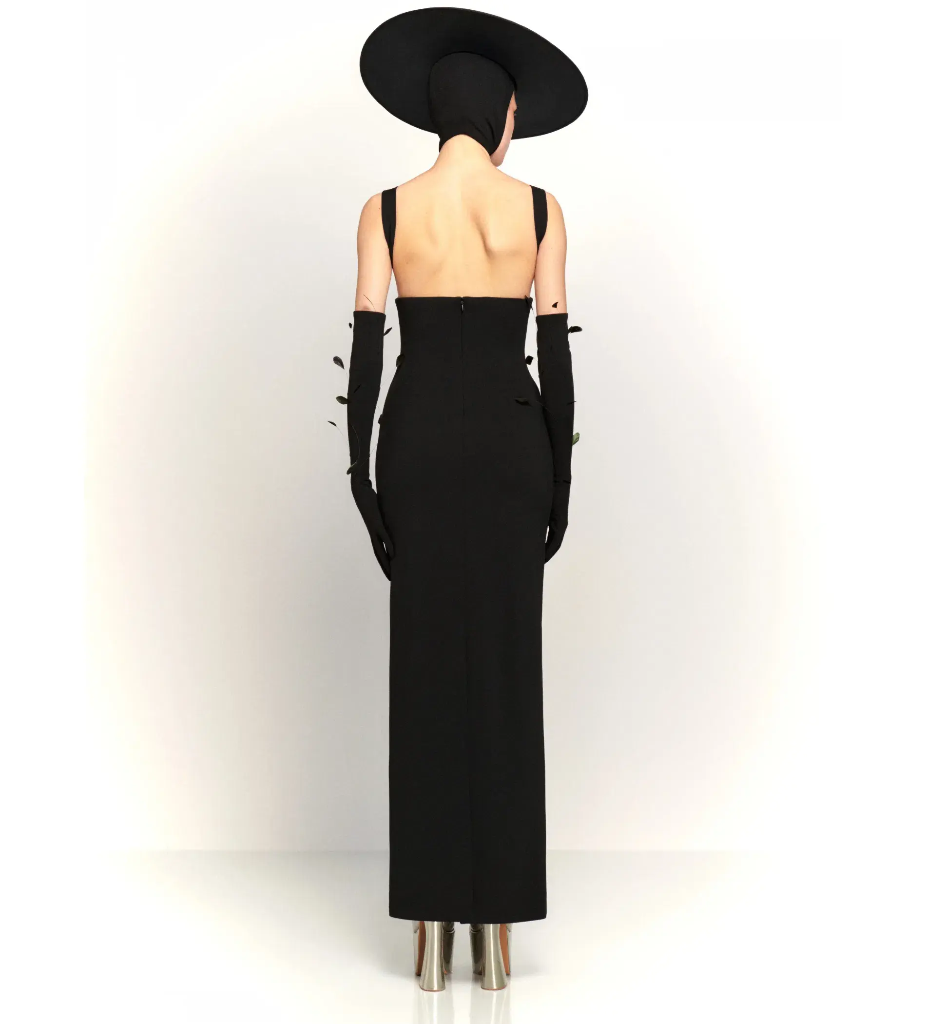 Solace London The Joni Maxi Dress in Black Size 8 - Image 3