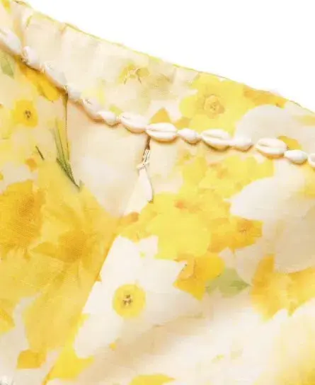 Zimmermann Wonderland Shell Embellished Silk Blend Gown Yellow Size AU 8 - Image 4