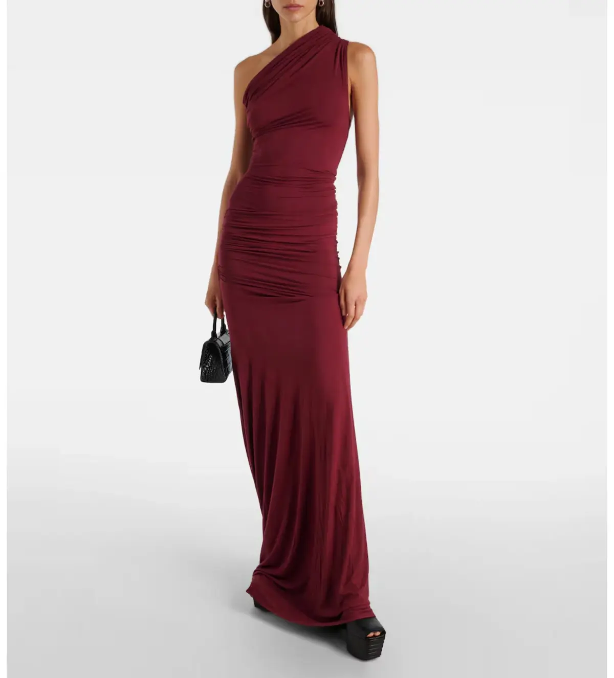 Entire Studios Pillar Ruched Gown in Red Size 6 - Image 1