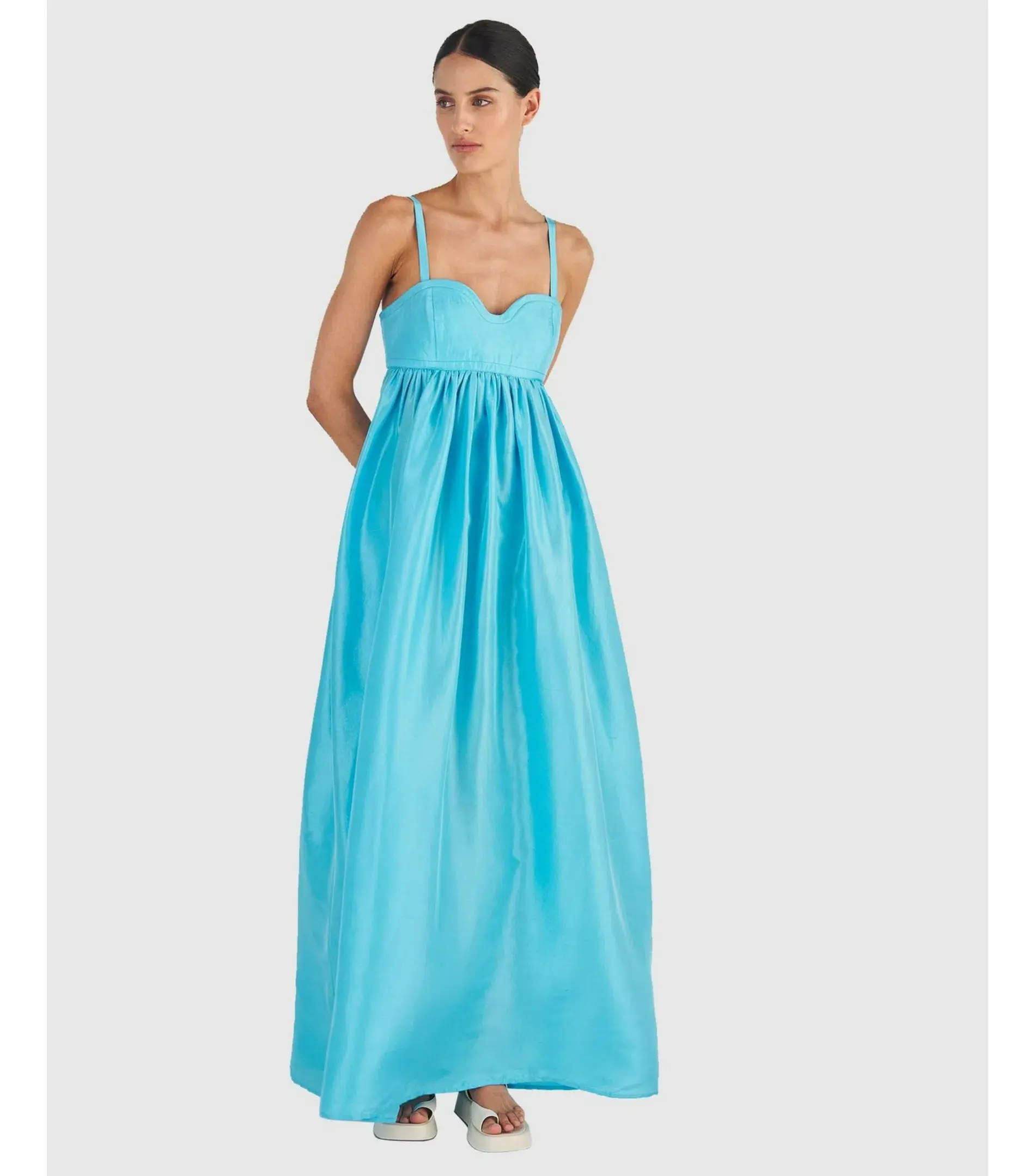 Oroton Bodice Maxi Gown Lake Blue Size AU 8 - Image 1