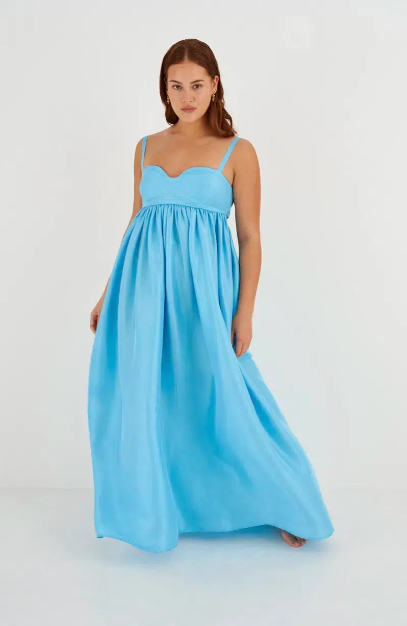 Oroton Bodice Maxi Gown Lake Blue Size AU 8 - Image 3