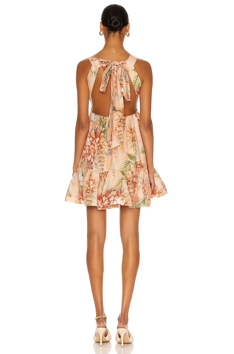 Zimmermann Candescent Plunge Neck Mini Coral Tree Print Size AU 10 - Image 3