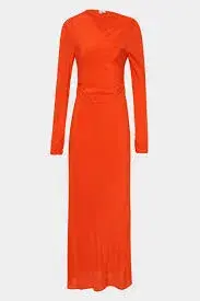 Sir The Label Fresca Gathered Midi Dress Tangerine Size 12 - Image 3