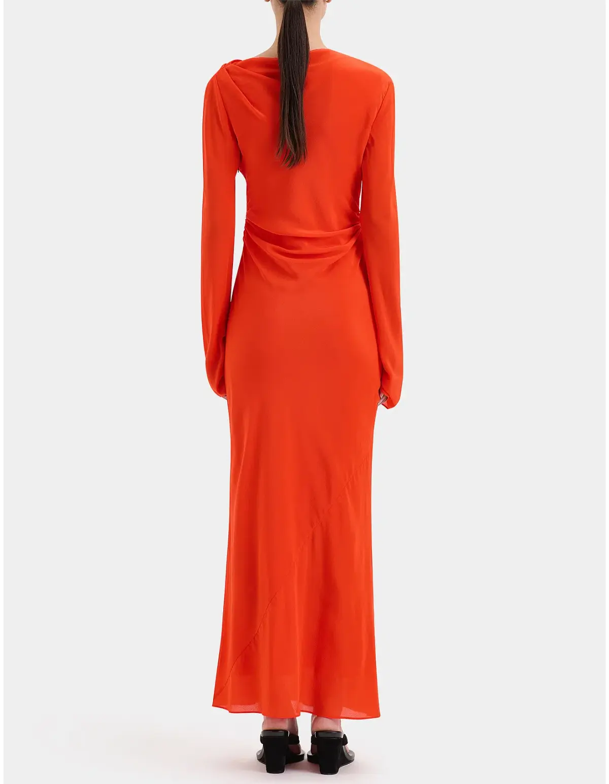 Sir The Label Fresca Gathered Midi Dress Tangerine Size 12 - Image 2