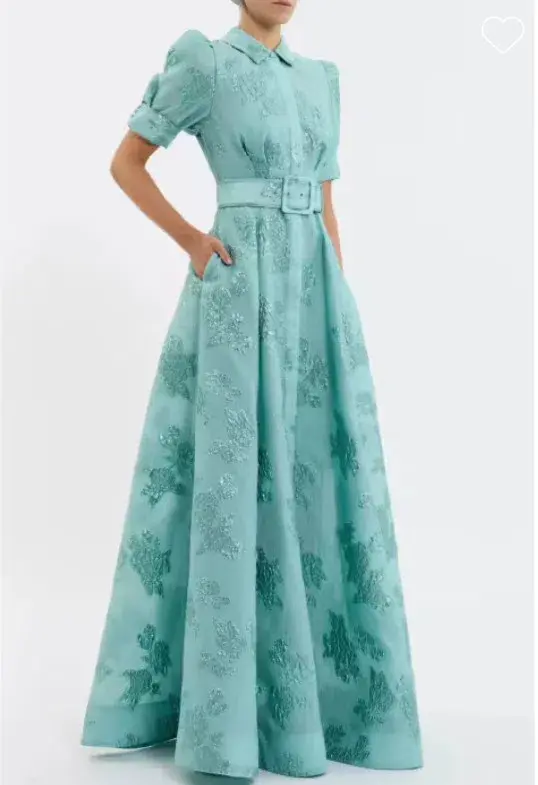 Rebecca Vallance Benette Short Sleeve Gown Teal Blue Size 16 - Image 2