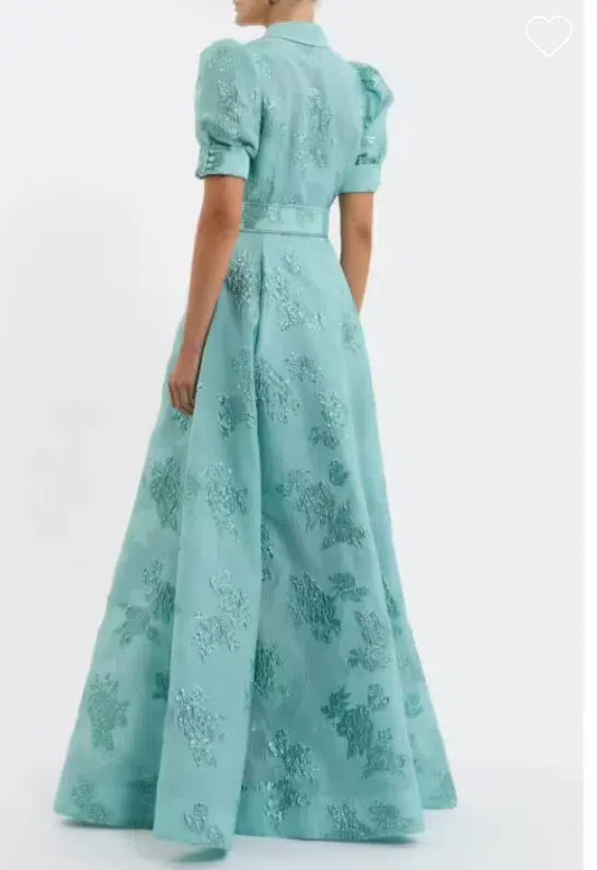 Rebecca Vallance Benette Short Sleeve Gown Teal Blue Size 16 - Image 3