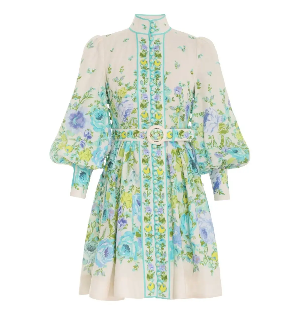 Zimmermann Raie Buttoned Mini Dress Floral Size 3 / AU 14 - Image 4