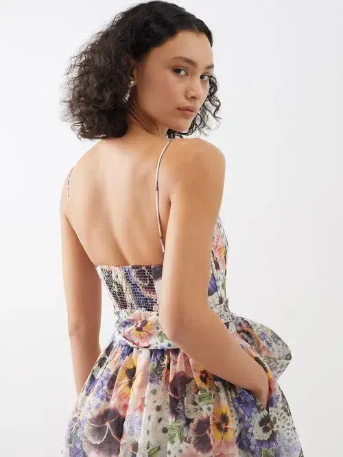 Zimmermann Tama Corset Midi Dress Floral Size 3 / AU 14 - Image 4