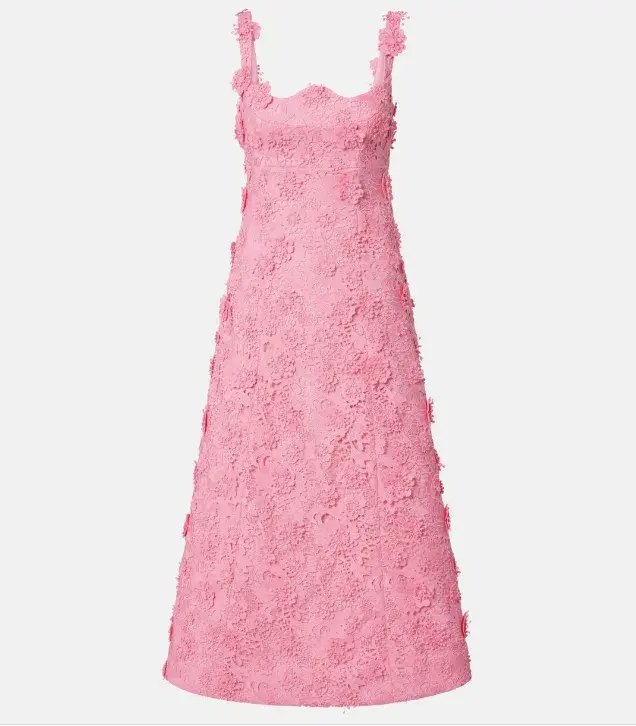Leo Lin Odette Lace Midi Dress Bubblegum Size 8  - Image 1