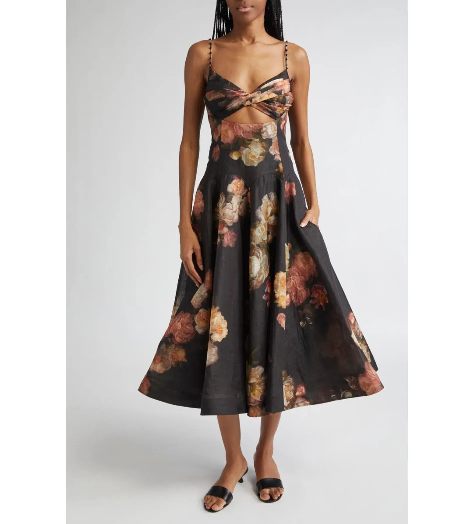 Zimmermann Hypnotic Twist Midi Dress Russet Floral Size OP/ AU 6P - Image 1