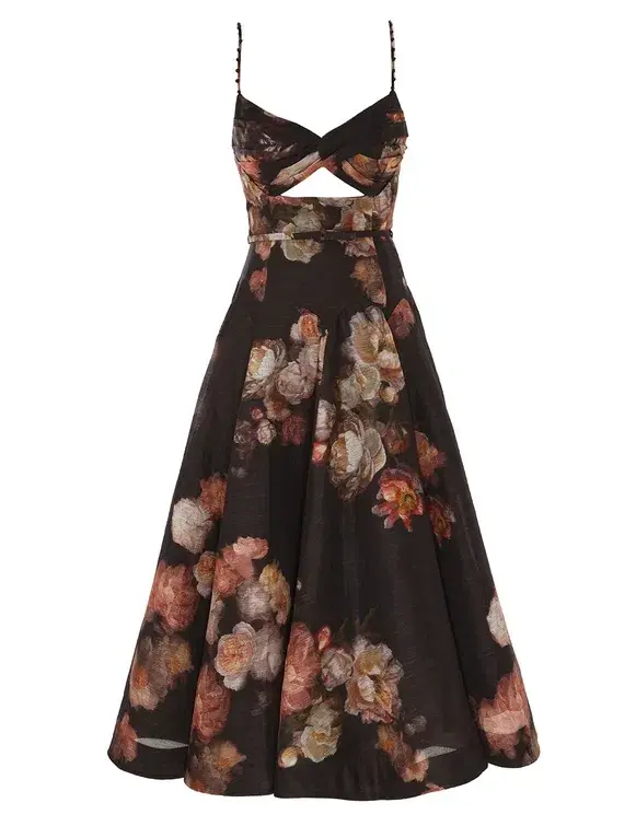 Zimmermann Hypnotic Twist Midi Dress Russet Floral Size OP/ AU 6P - Image 5