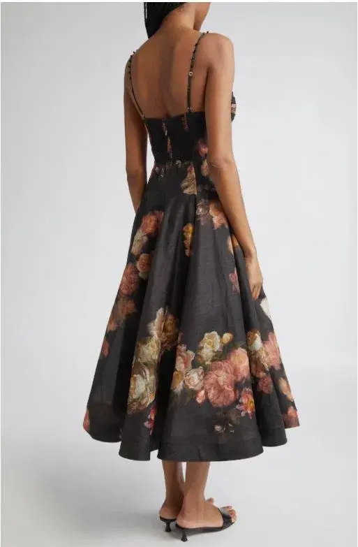Zimmermann Hypnotic Twist Midi Dress Russet Floral Size 10 - Image 2
