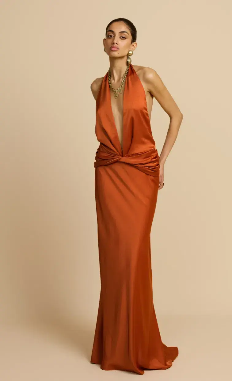 Arcina Ori Francesca Dress Metallic Orange Size M / AU 10 - Image 1