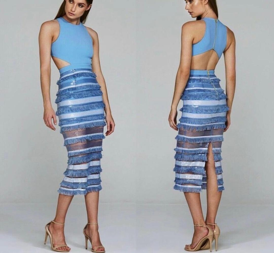 Eliya The Label Oriana Dress Blue Size 6 for rent on The Volte - main image