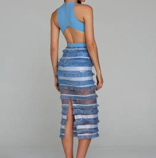 Eliya The Label Oriana Dress Blue Size 6 for rent on The Volte - main image