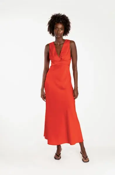 One Fell Swoop Clara MIdi Dress Pimento Size 8 - Image 1