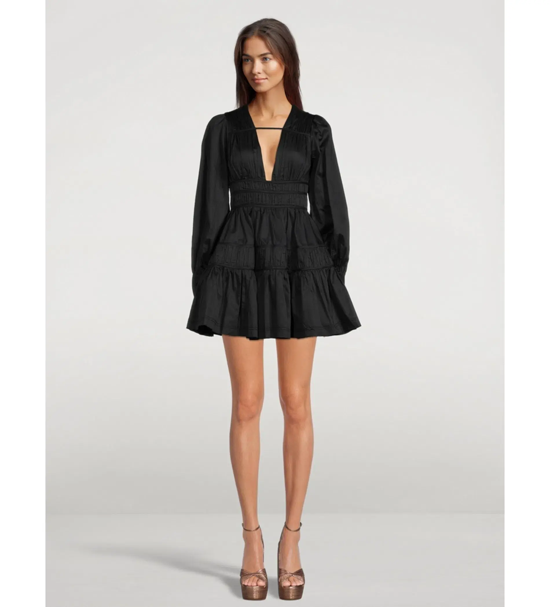 Aje Fallingwater Fallingwater Gathered Mini Dress in Black Size S / AU 8 - Image 1