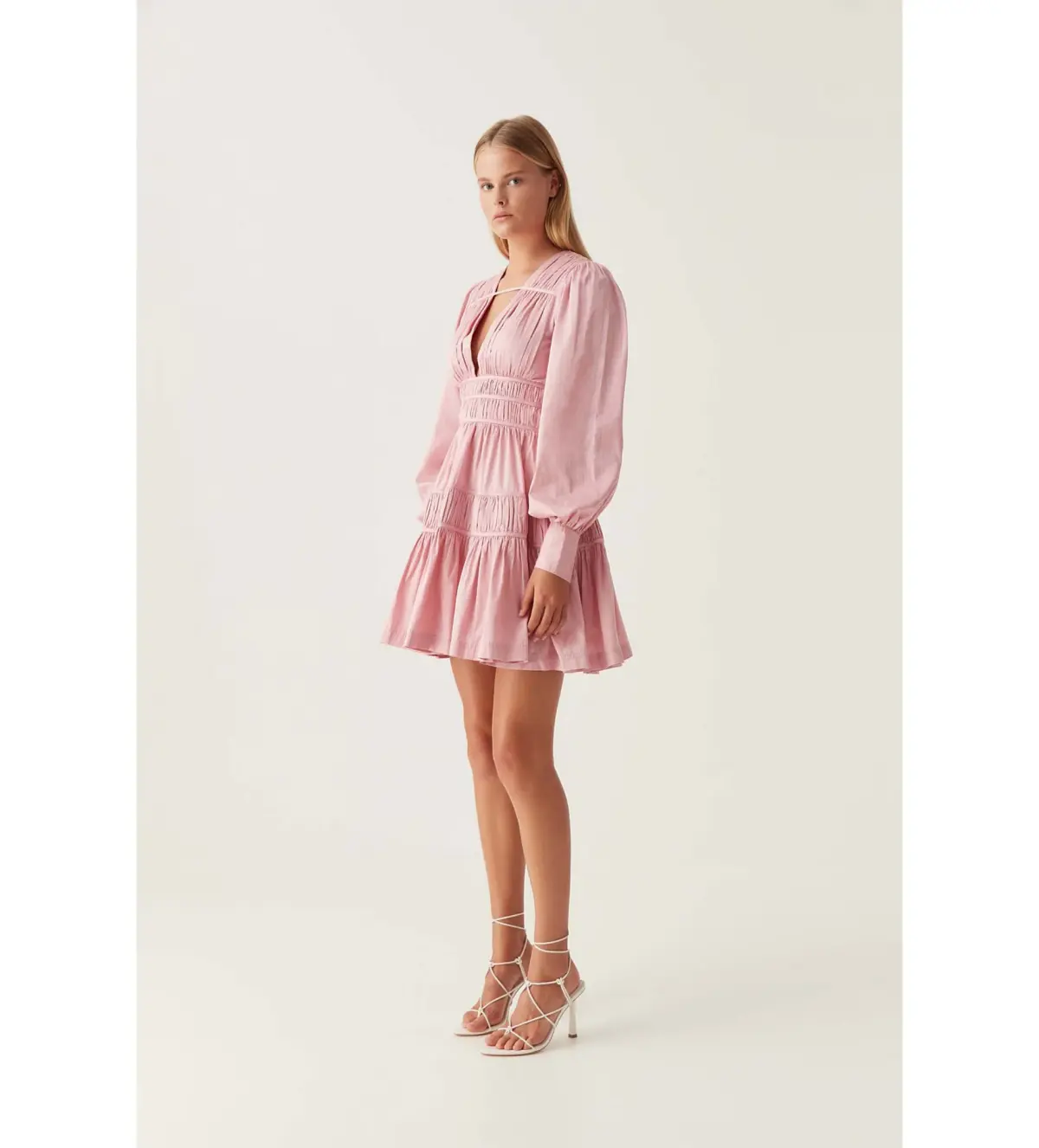 Aje Fallingwater Gathered Mini in Pink Size S / AU 8 - Image 2