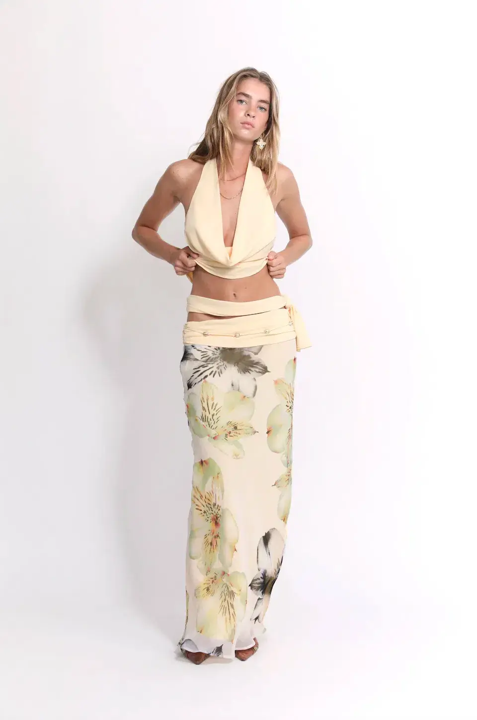 Katali Kaia Cowl Top and Belle Skirt Orchid Romance Size 8 / AU 8 - Image 1