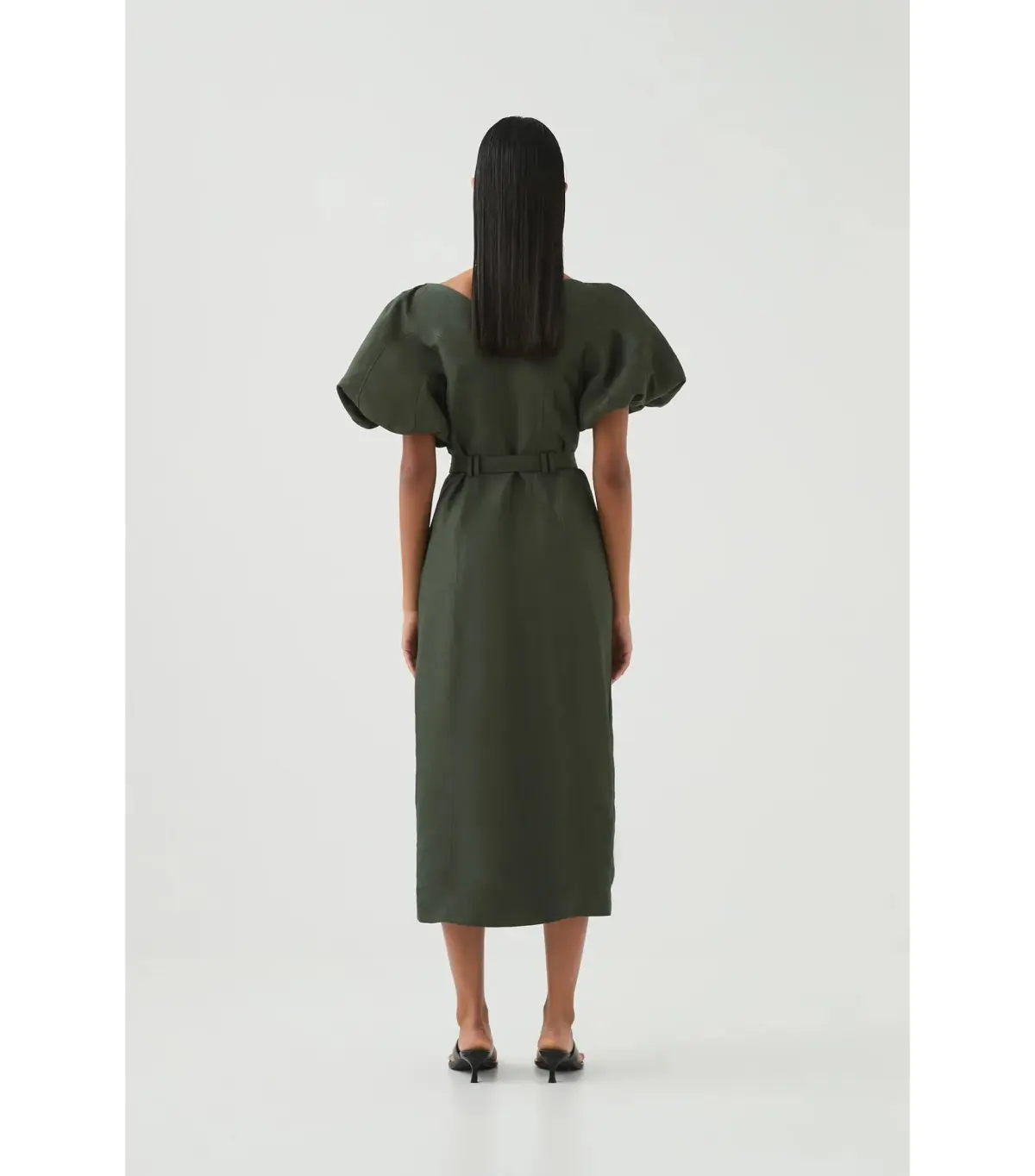 Aje Paloma Utility Midi Dress Midnight Green Size 10 - Image 5