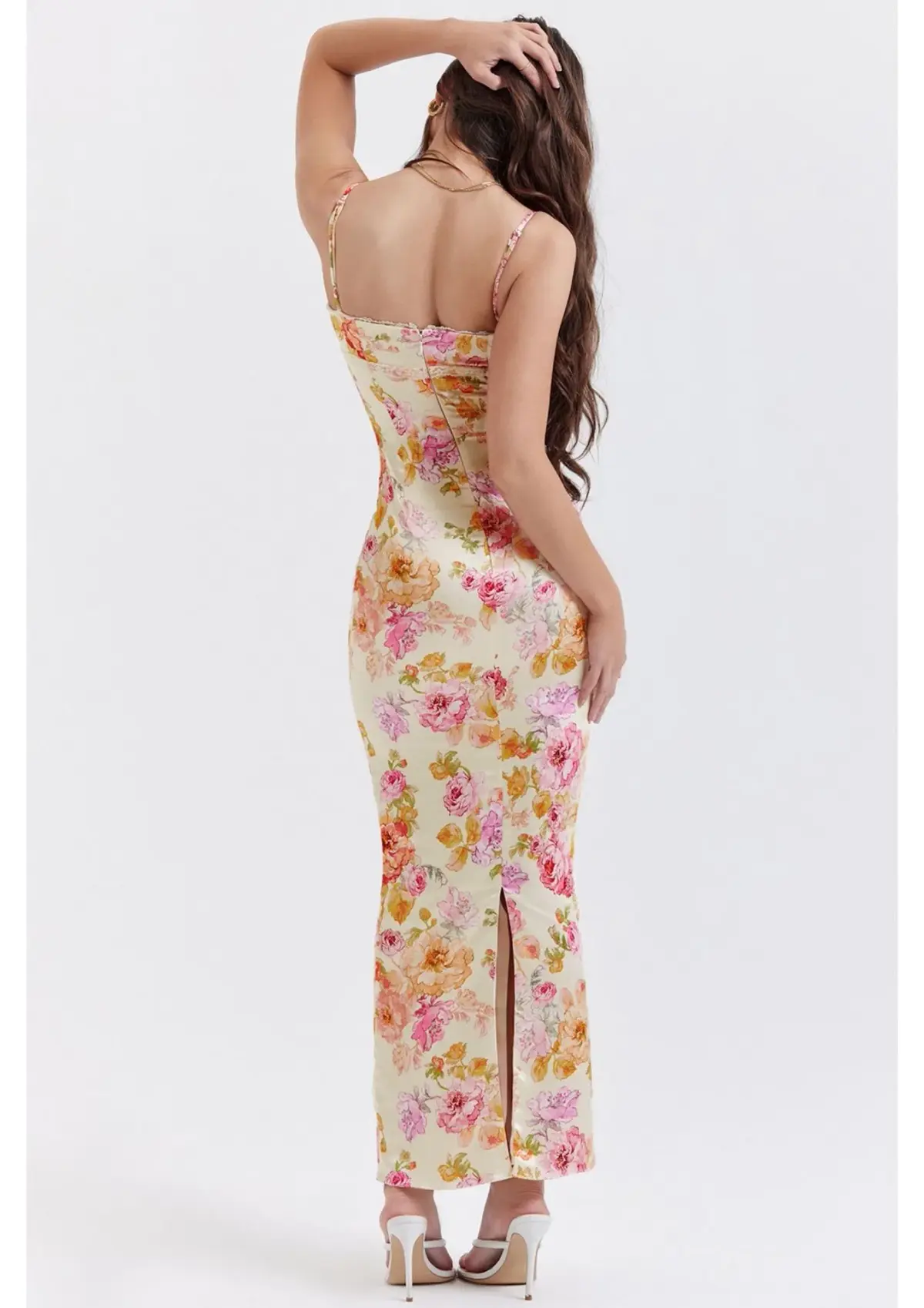 House of CB Josefina Maxi Dress in Ivory Floral Size S / AU 8 - Image 4