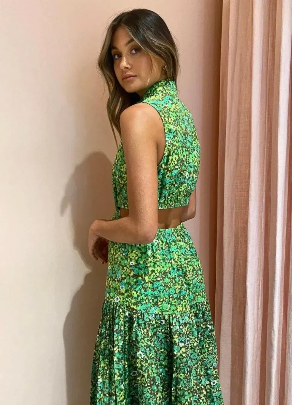 Alemais Phyllis High-Neck Dress Green Size 10  - Image 2