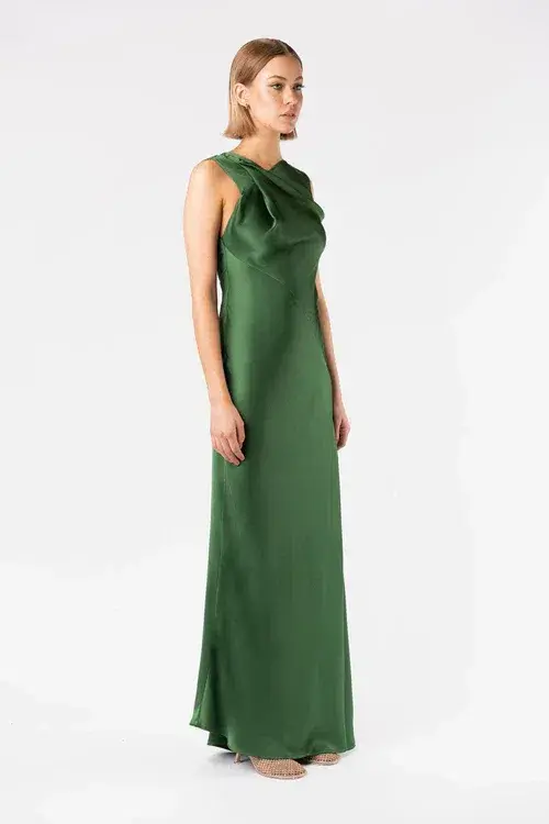 One Fell Swoop Francis Maxi Dress in Metallic Green Size 8 - Image 3