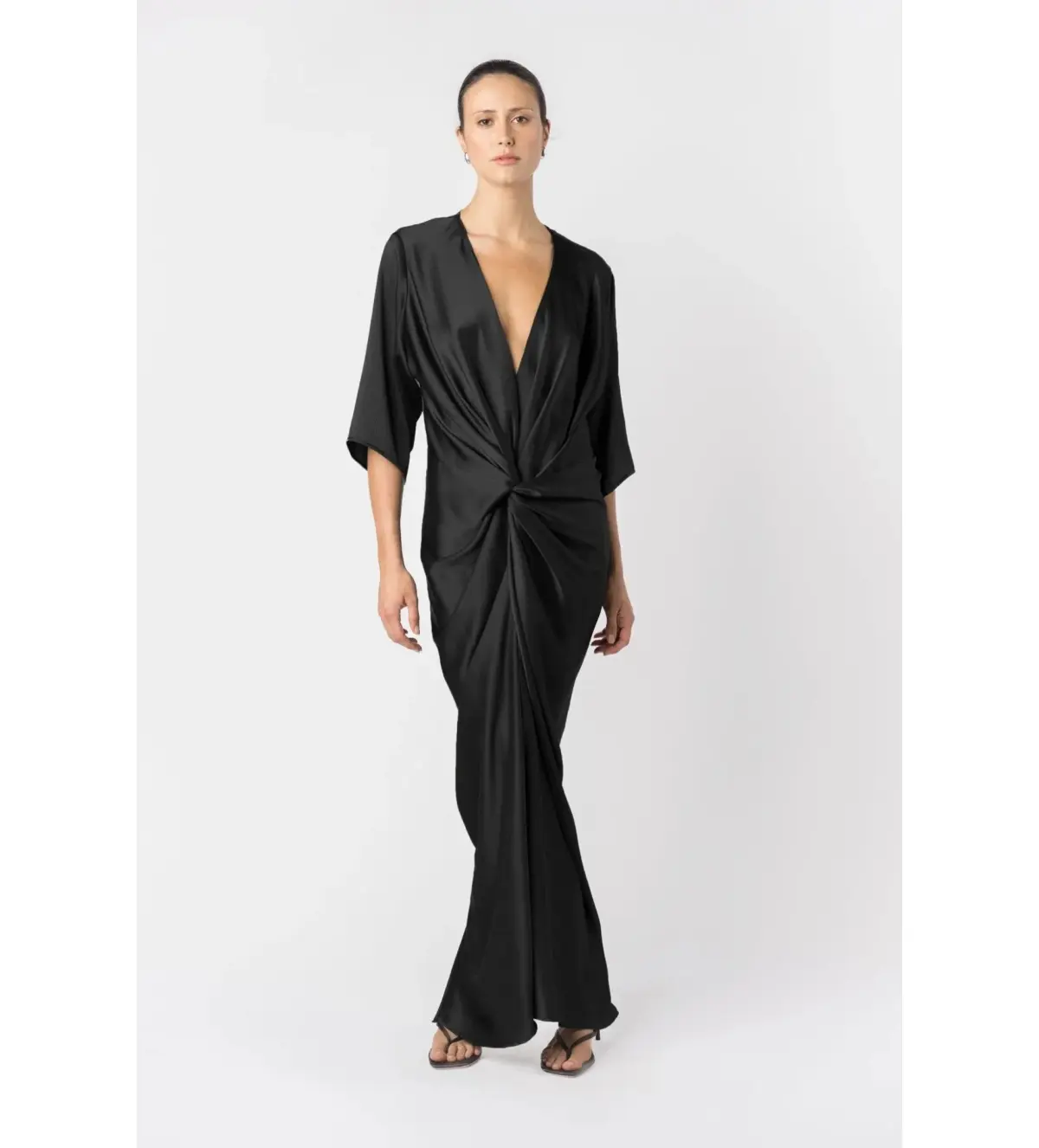 One Fell Swoop Alex Kimono Maxi Dress Obsidian Size AU 10 - Image 1