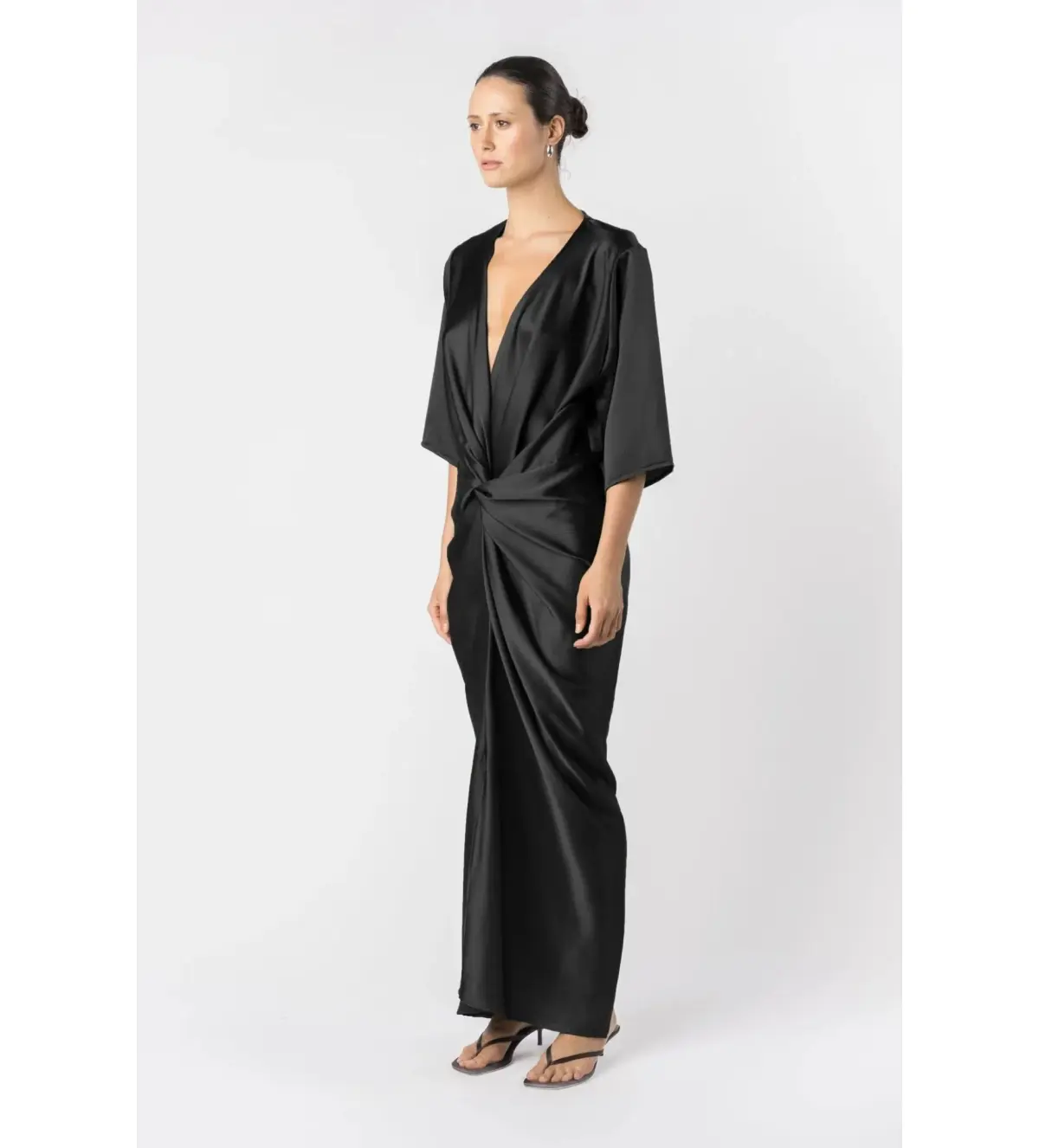 One Fell Swoop Alex Kimono Maxi Dress Obsidian Size AU 10 - Image 2