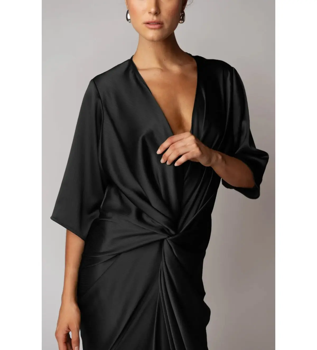 One Fell Swoop Alex Kimono Maxi Dress Obsidian Size AU 10 - Image 4