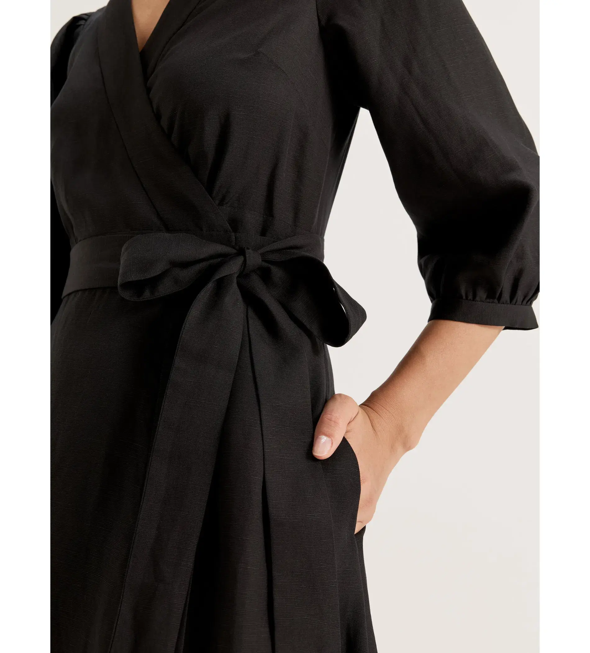 Review Cancun Wrap Midi Dress Black Size AU 18 - Image 5