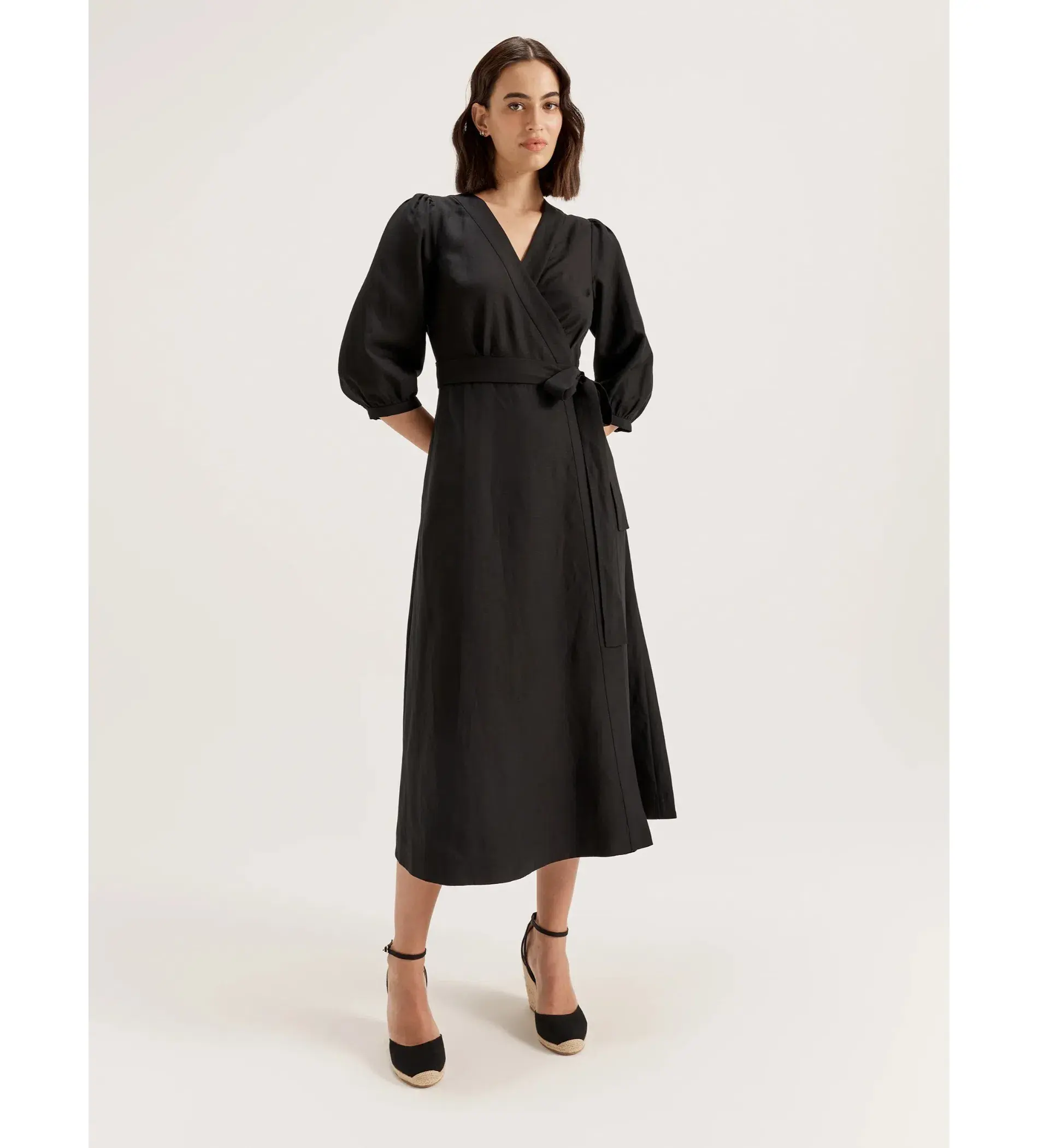 Review Cancun Wrap Midi Dress Black Size AU 18 - Image 1