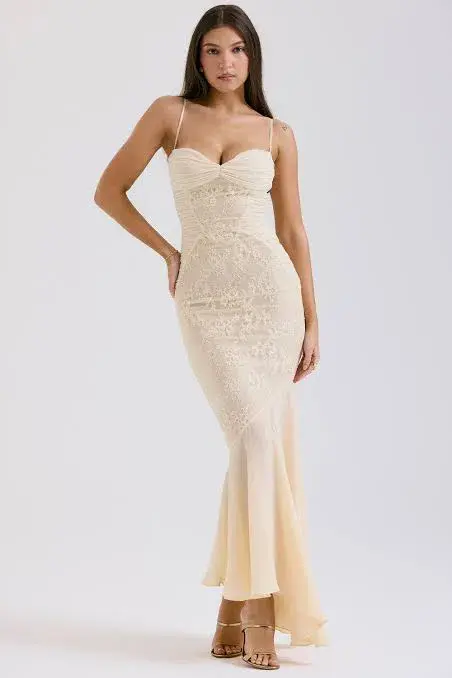 House of CB Felicia Maxi Dress Cream Size XS / AU 6 - Image 1