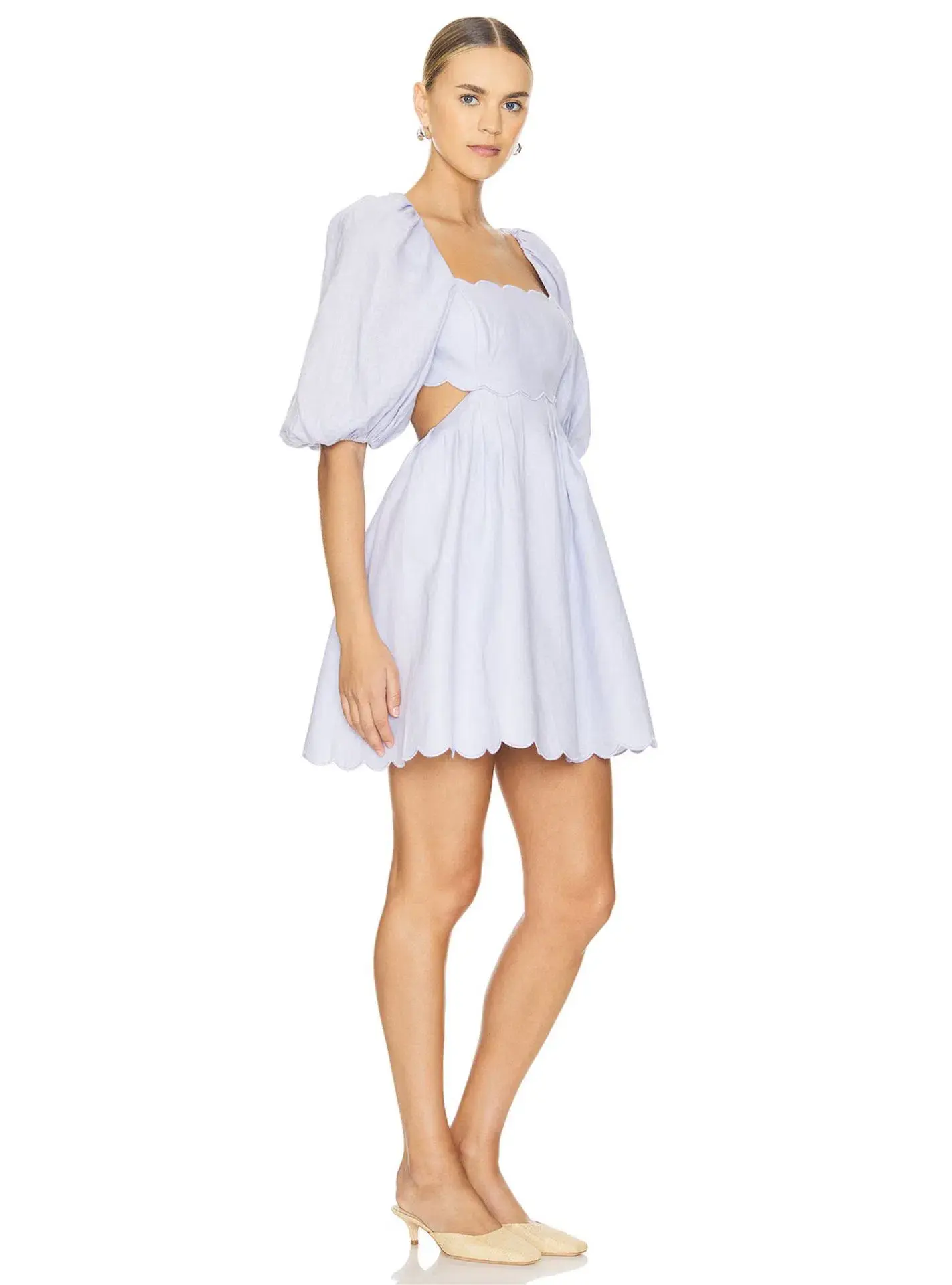 Zimmermann Halliday Scallop Mini Dress in Lilac Purple Size 1 / AU 10 - Image 3