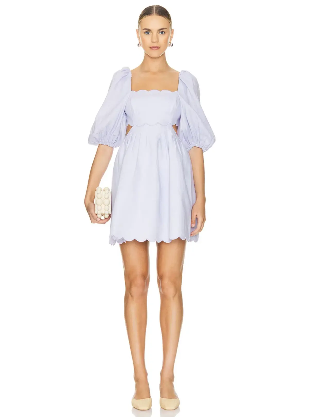 Zimmermann Halliday Scallop Mini Dress in Lilac Purple Size 1 / AU 10 - Image 2